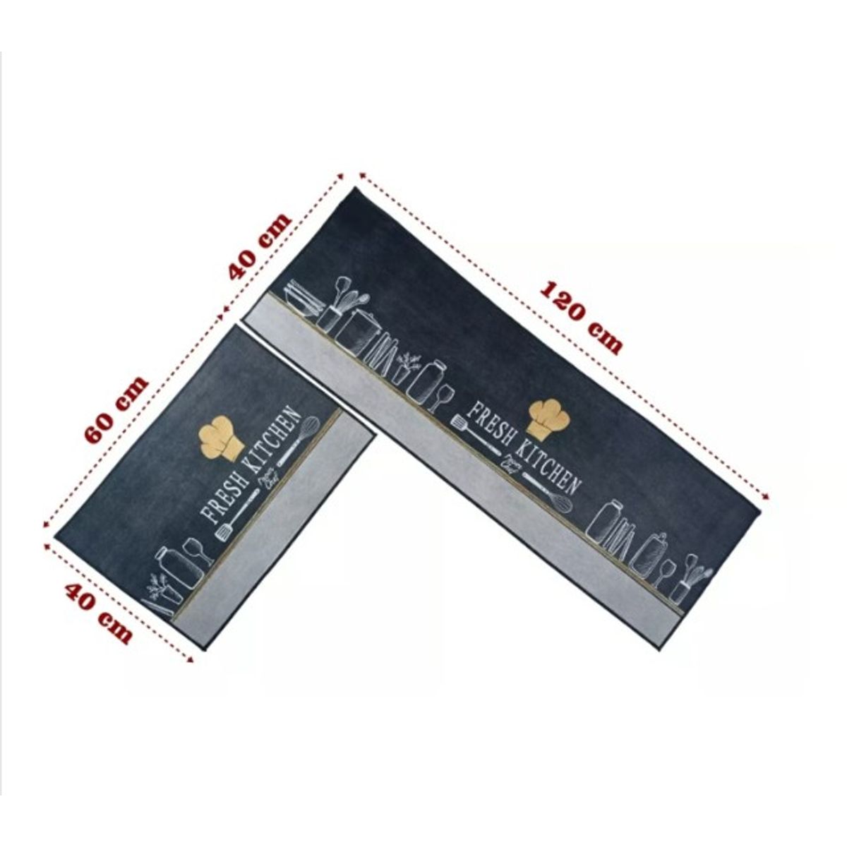 GENERICO - Alfombra Para Cocina Piso Baño Antideslizante Set 2 En 1.