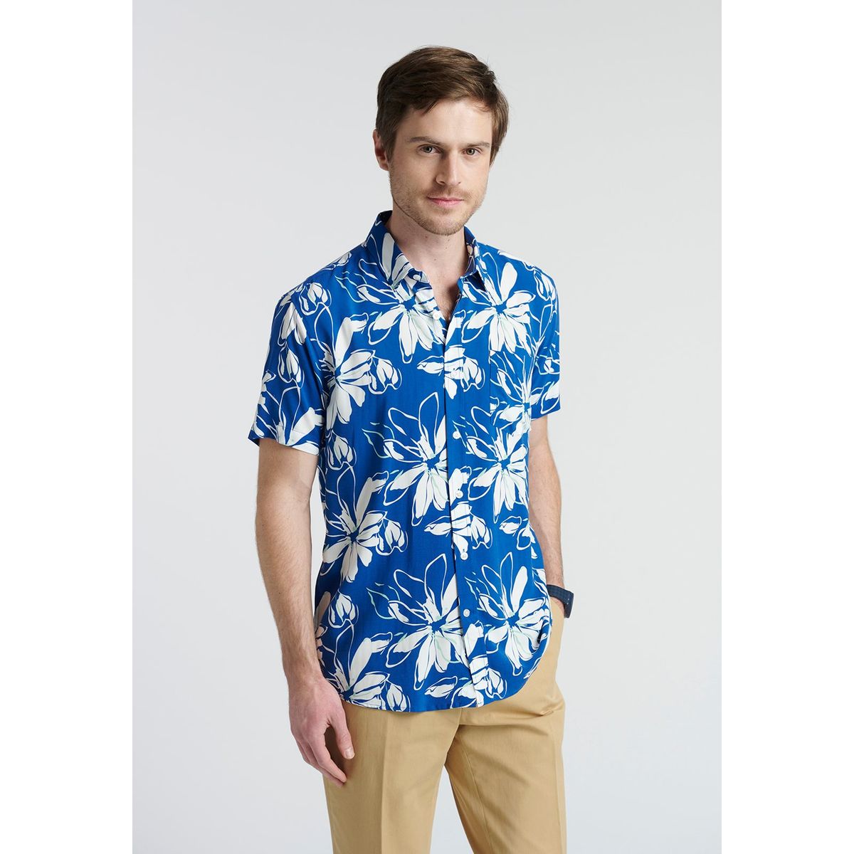 NEW MAN - Camisa Ermirna Azul New Man