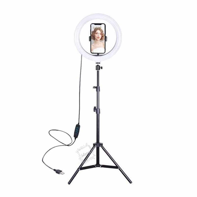GENERICO - Aro De Luz Led 26 Cm Con Trípode 2m