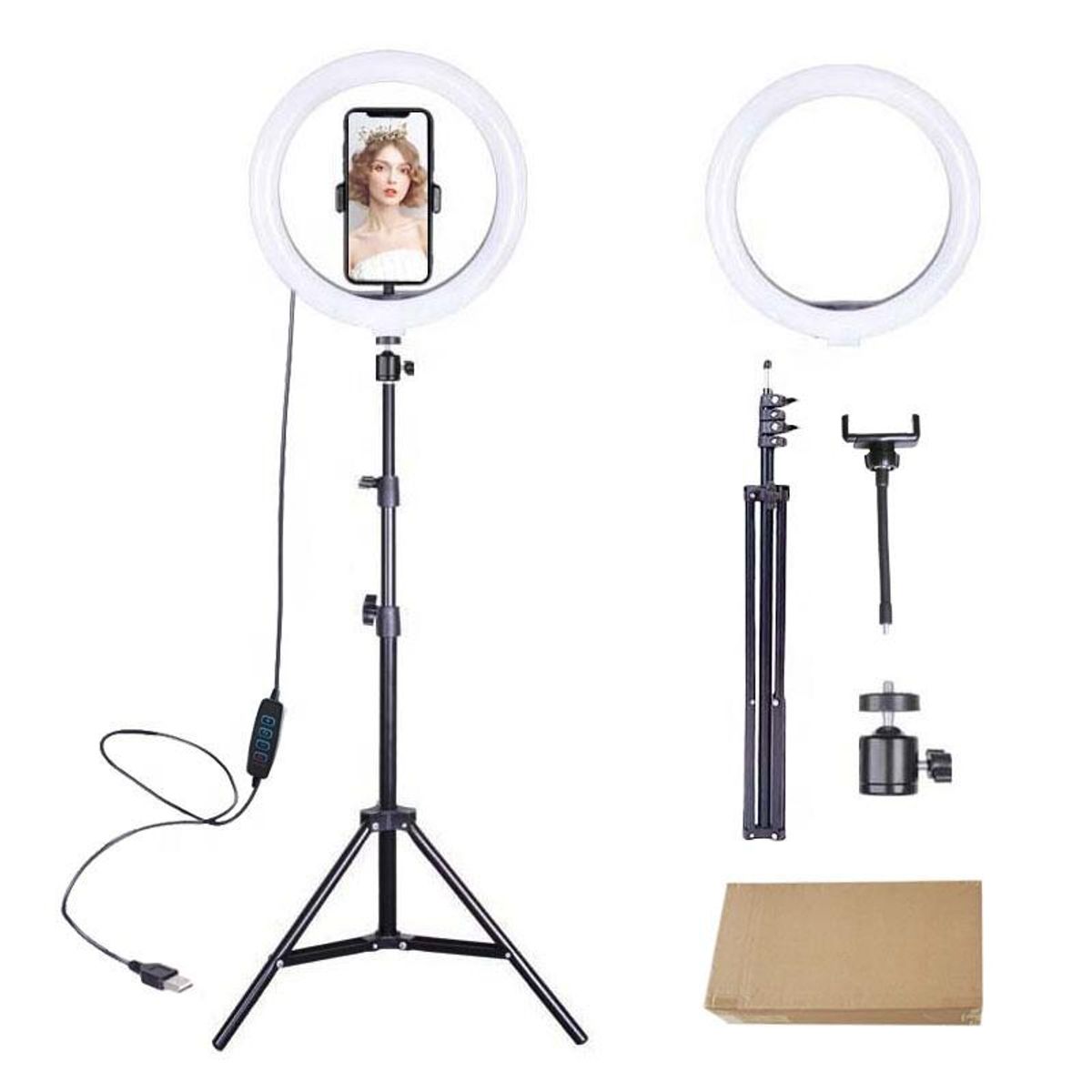 GENERICO - Aro De Luz Led 26 Cm Con Trípode 2m