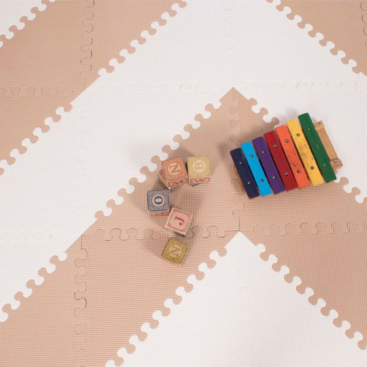 BRIC - Alfombra Bebe Goma Eva Beige 170X140 cm