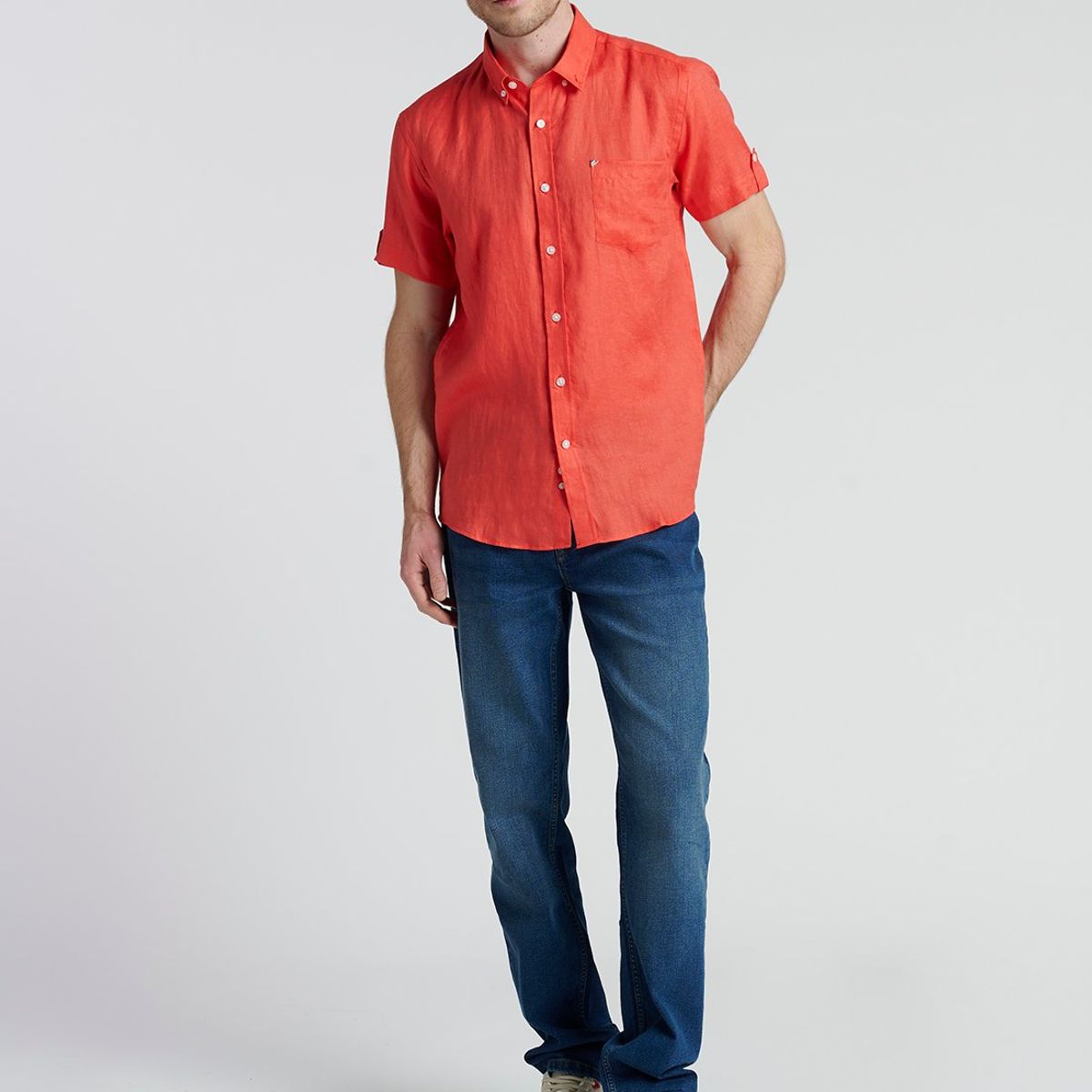 NEW MAN - Camisa Colchester Rojo New Man