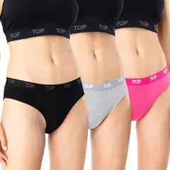 TOP - Calzón Bikini Algodón Pack 3 C8 Top.