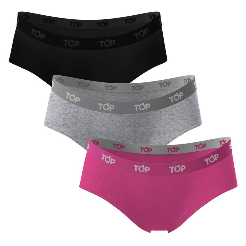 TOP - Calzón Pantaletas Algodón Con Elástico Pack 3 C2 TOP