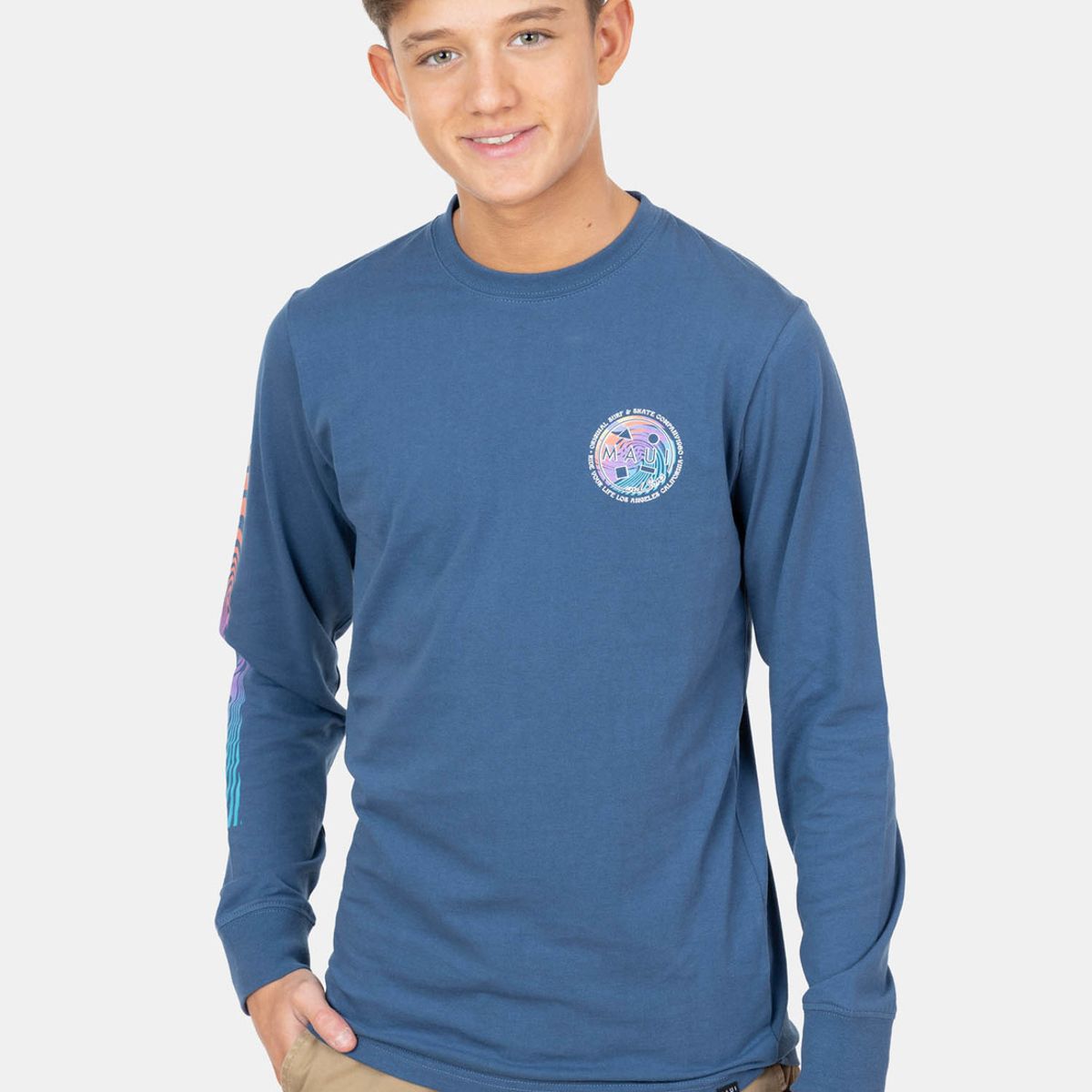 MAUI AND SONS - Polera ML Efery Azul Infantil Maui And Sons