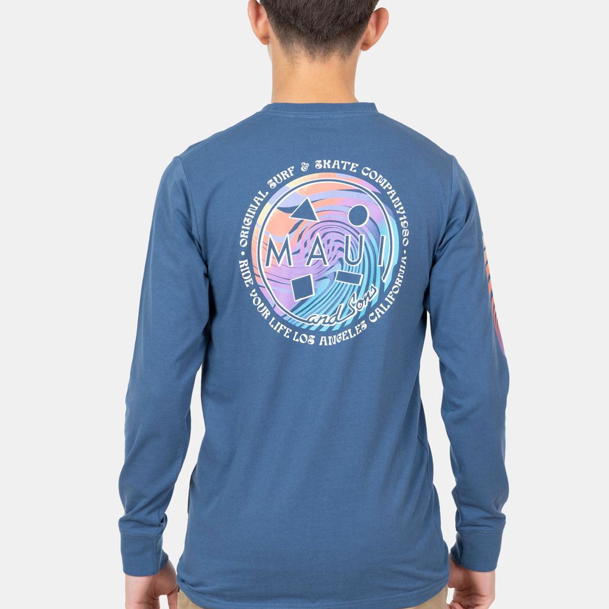 MAUI AND SONS - Polera ML Efery Azul Infantil Maui And Sons