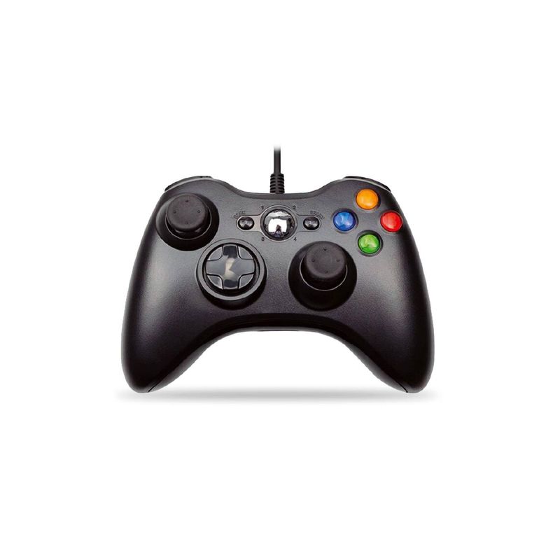 TECNOLAB - Joystick Xbox 360 Con Vibración Cable Color Negro - SC