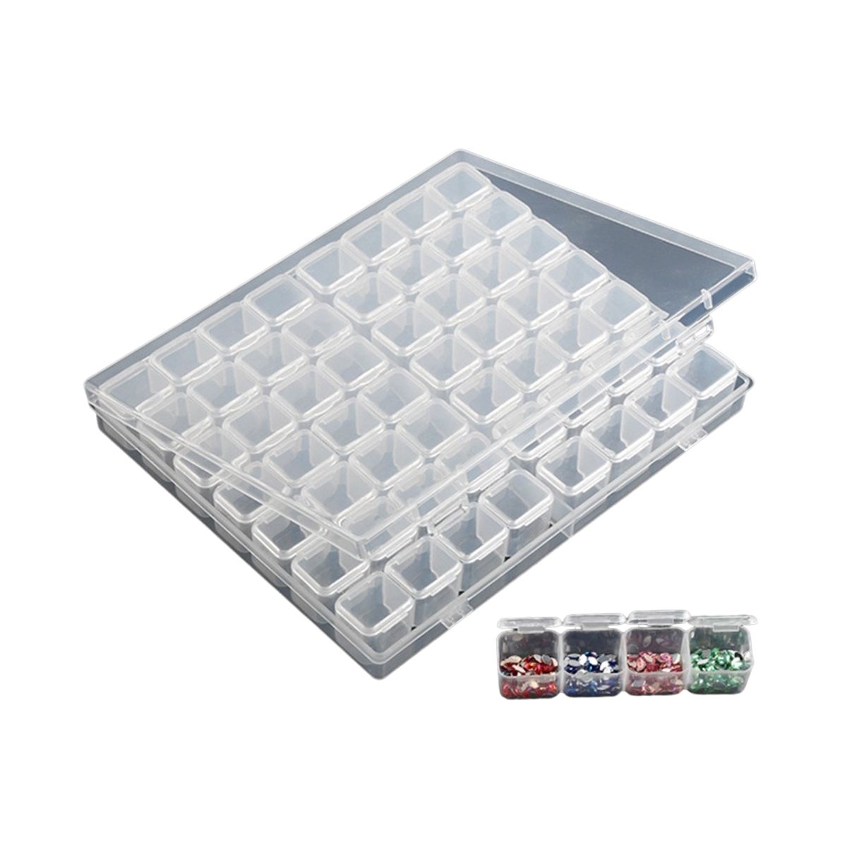 ZG STORE - Caja Organizadora 56 Compartimientos Para Joyas Mostacillas