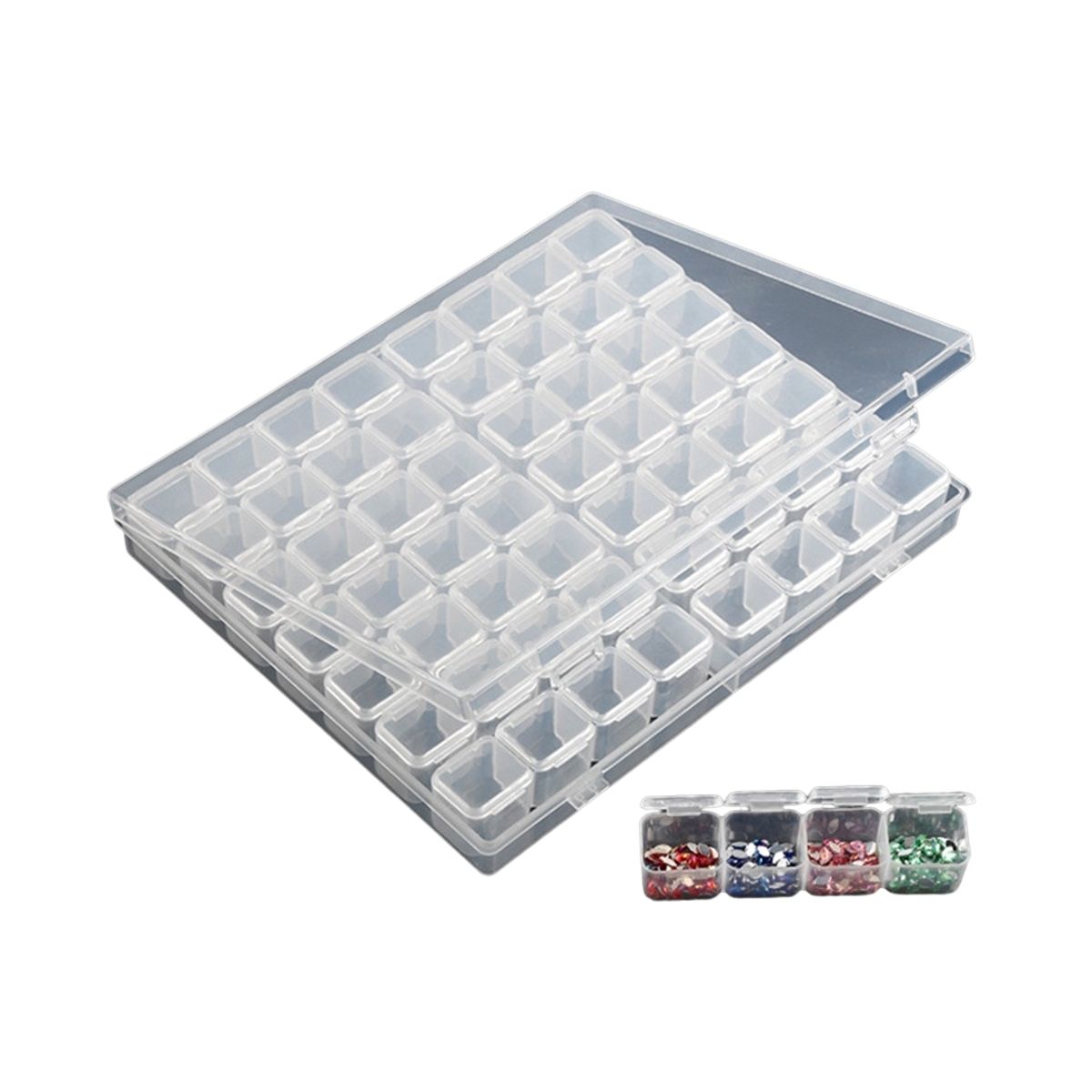 ZG STORE - Caja Organizadora 56 Compartimientos Para Joyas Mostacillas