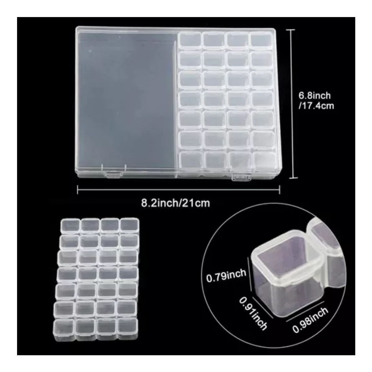 ZG STORE - Caja Organizadora 56 Compartimientos Para Joyas Mostacillas