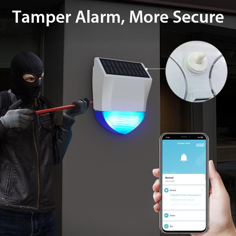 GENERICO - Alarma de Sirena Solar para Exterior Tuya Smart ZigBee