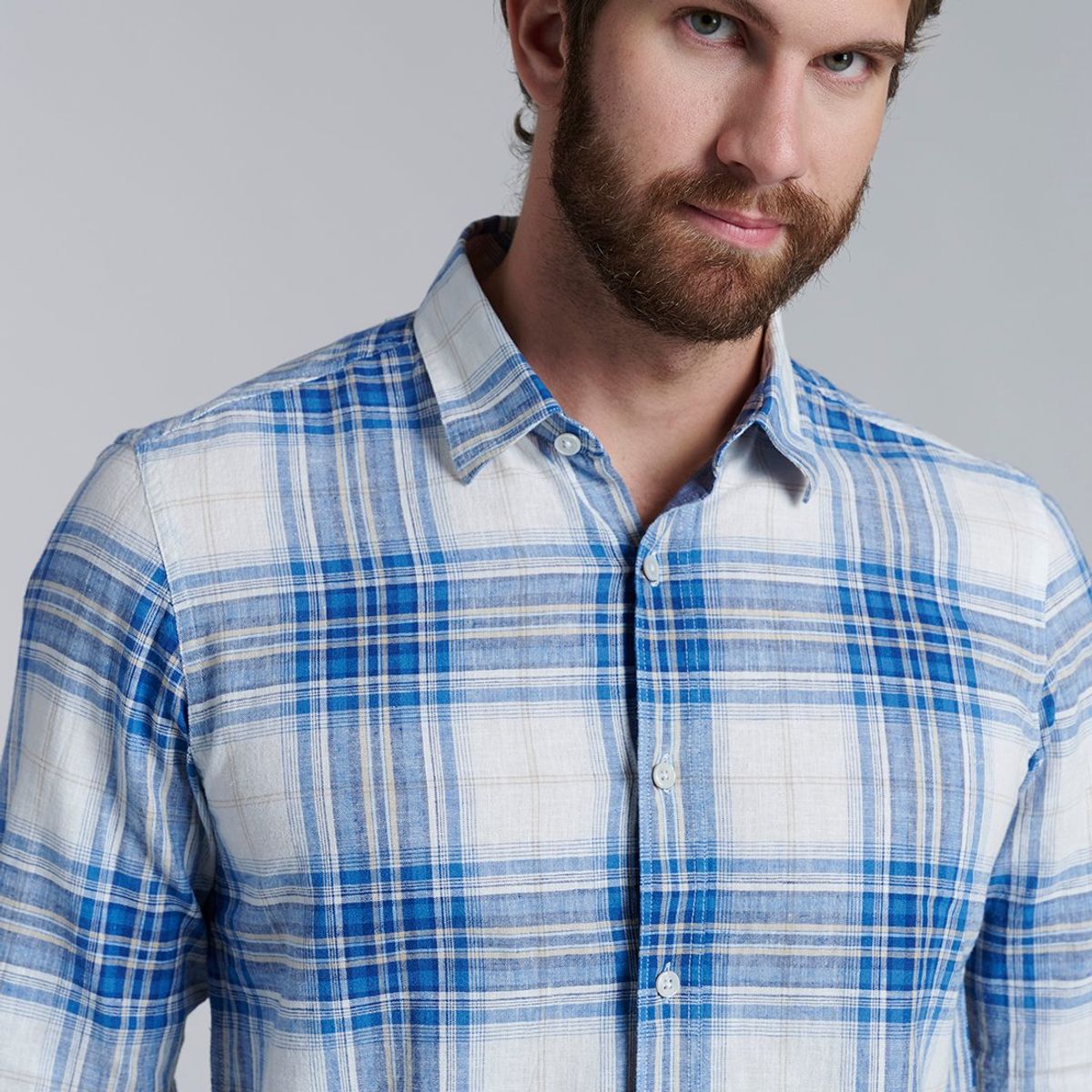 FEROUCH - Camisa Checkered Montana Fj Beige Ferouch