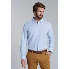 FEROUCH - Camisa Listada Sport F Celeste