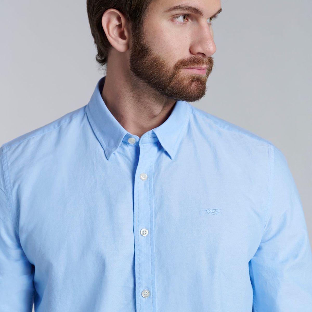 FEROUCH - Camisa Sport Oxford Celeste Ferouch