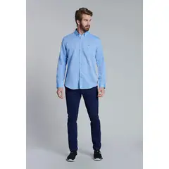 FEROUCH - Camisa Sport Lino F Azul