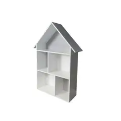 MUEBLES KIDS - Repisa casa blanco gris