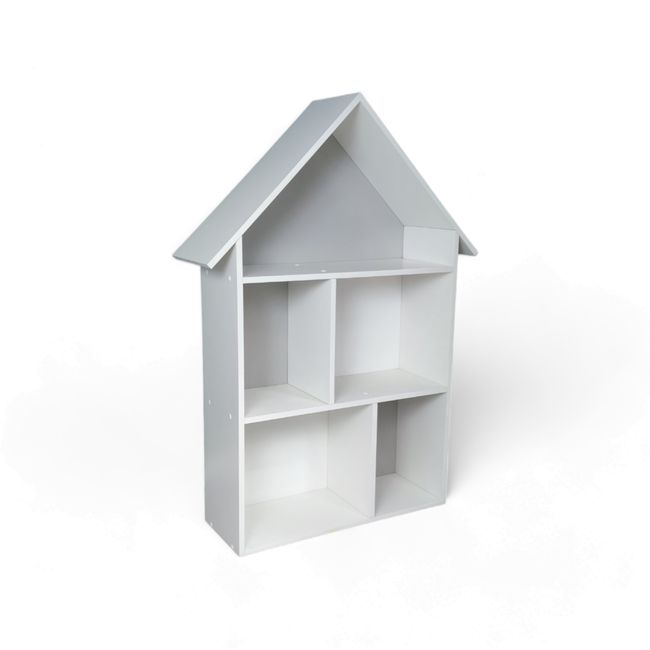 MUEBLES KIDS - Repisa casa blanco gris