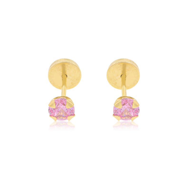 JB JOYAS BARON - Aros de Oro 18kt Circón 4,0mm Modelo Abridor