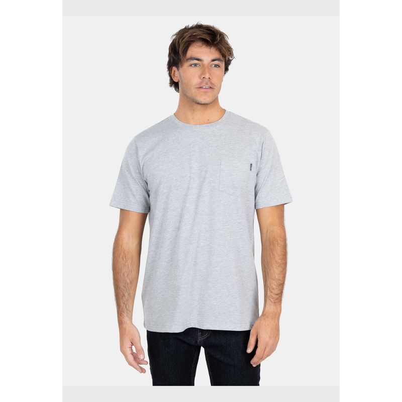 MAUI AND SONS - Polera MC Pocket Labels Gris Hombre Maui And Sons