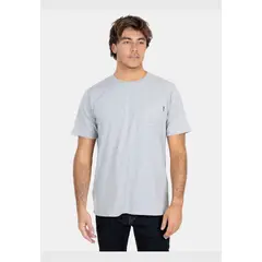MAUI AND SONS - Polera MC Pocket Labels Gris Hombre
