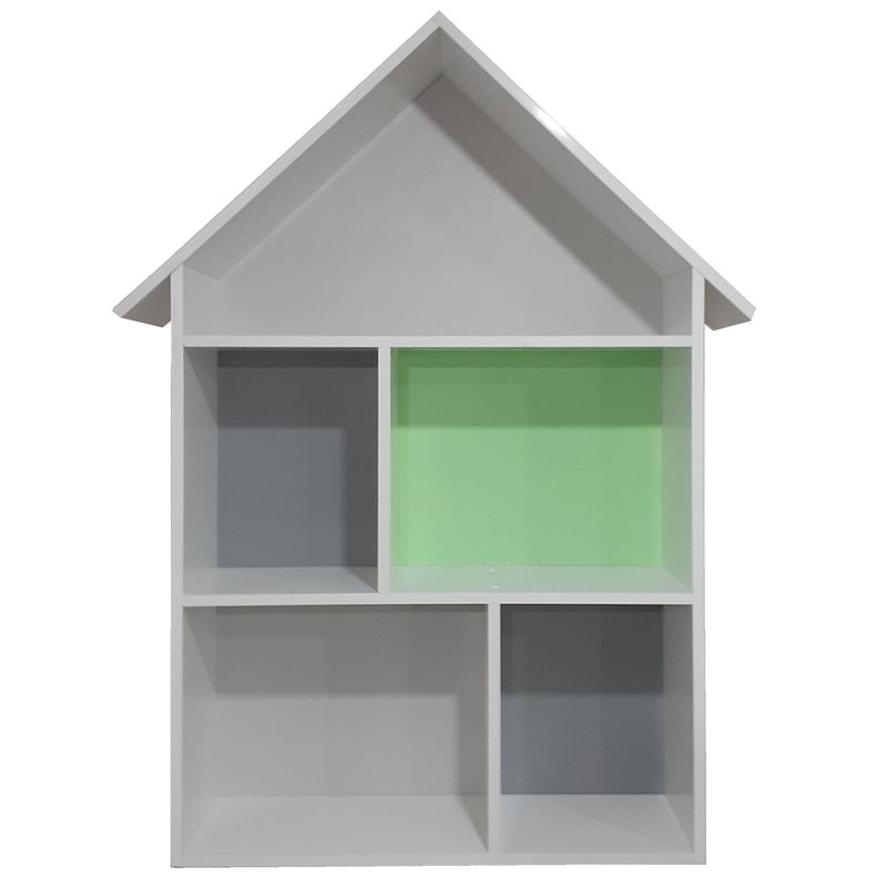 MUEBLES KIDS - repisa casa verde gris