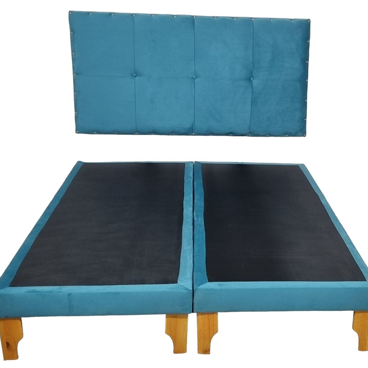 DISEÑOS VALESTRINI - CAMA EUROPEA DOS PLAZAS FELPA TURQUESA