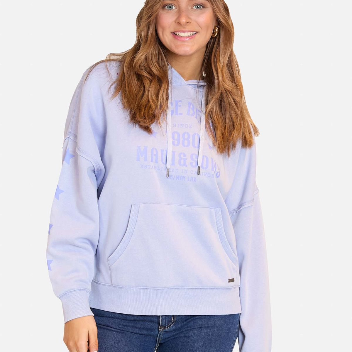 MAUI AND SONS - Poleron Canguro Venice Beach Crew Neck Hoodie Morado Mujer Maui And Sons