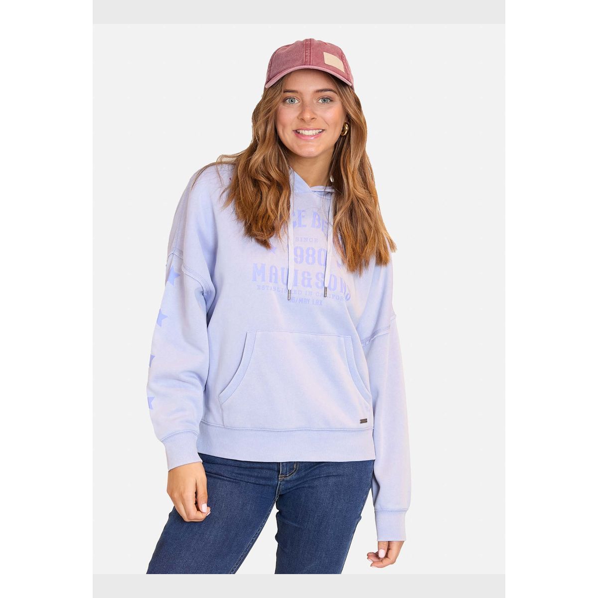 MAUI AND SONS - Poleron Canguro Venice Beach Crew Neck Hoodie Morado Mujer Maui And Sons