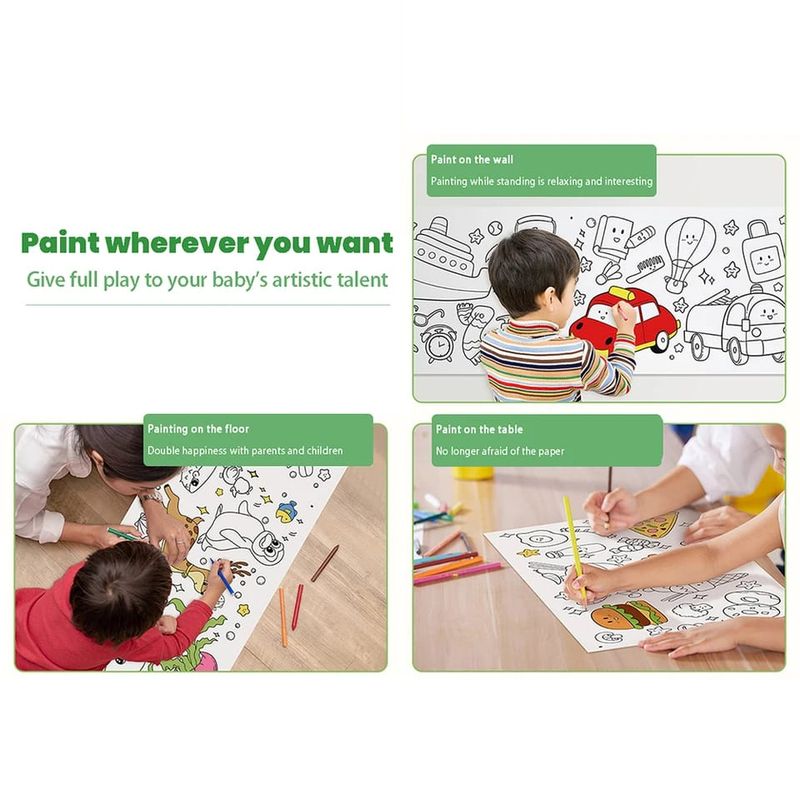 GENERICO - PAPEL DE DIBUJOS PARA COLOREAR EN LA PARED MONTESSORI