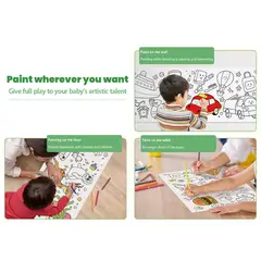 GENERICO - PAPEL DE DIBUJOS PARA COLOREAR EN LA PARED MONTESSORI