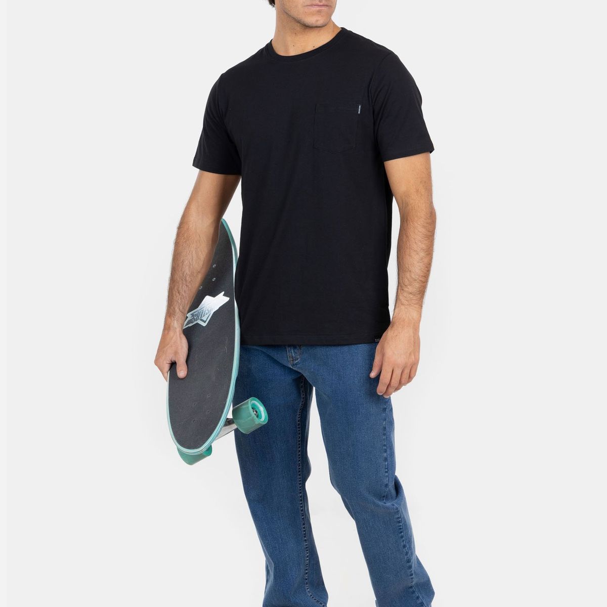 MAUI AND SONS - Polera MC Pocket Labels Negro Hombre Maui And Sons