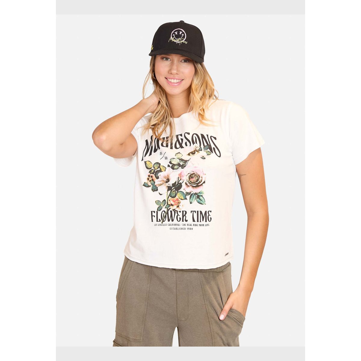 MAUI AND SONS - Polera MC Lawndale Blanco Mujer Maui And Sons