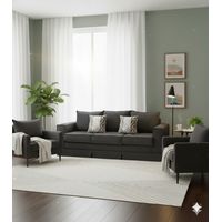 Living 311 Pompeya marengo sofa 3 cuerpos +2 poltronas resortes