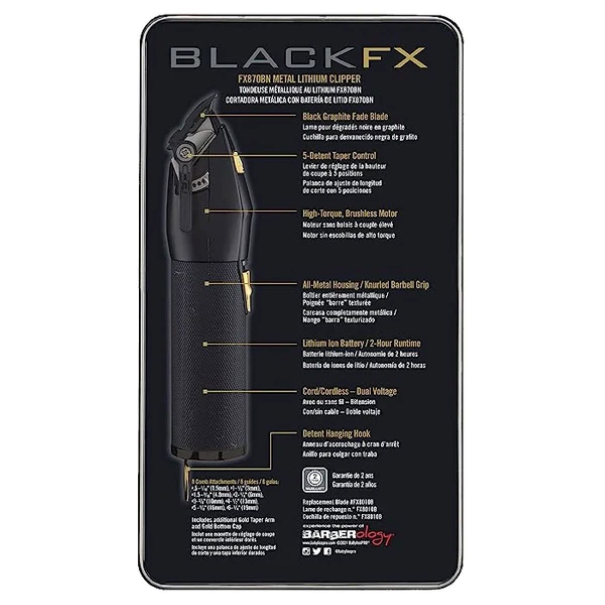 BABYLISS PRO - Máquina Cortadora Clipper B870 Black