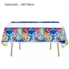 GENERICO - Mantel decorativo para cumpleaños sonic