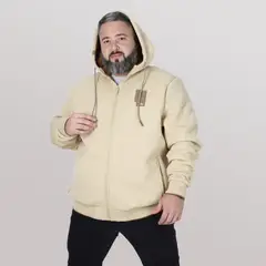 GANGSTER - Plus Poleron Fullziper Jacquard Sherpa Nebula Beige