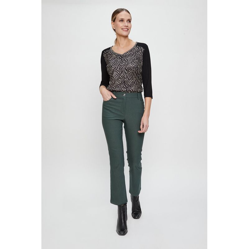 MA GRIFFE - Pantalon Verde Musgo Mujer Magriffe
