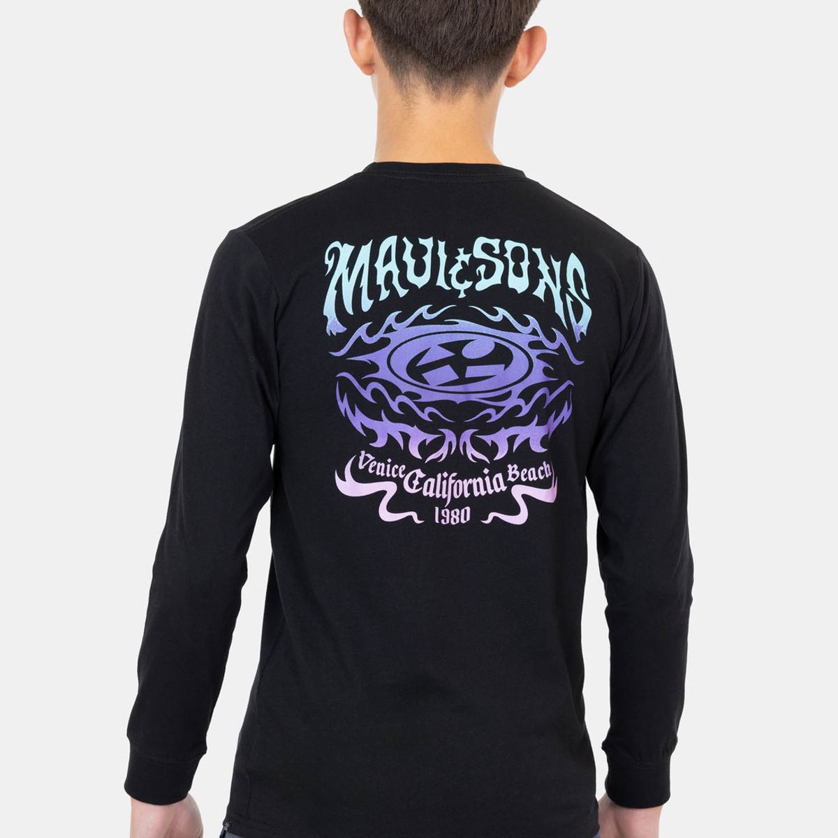 MAUI AND SONS - Polera ML Efery Negro Infantil Maui And Sons