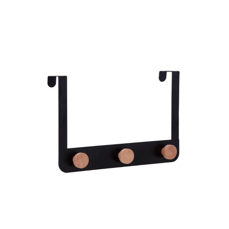GENERICO - Perchero Colgante Sobre Puerta Horizontal 3 Ganchos
