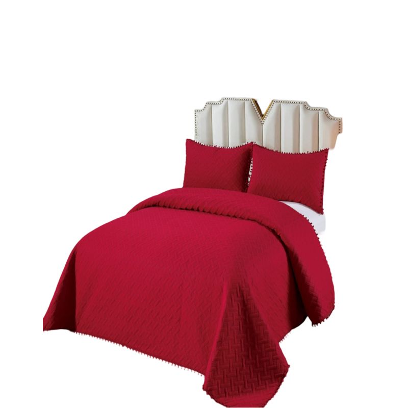 GENERICO - Cubrecama De Verano Con Pompones - Fresco y Elegante 2P