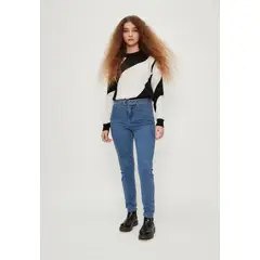 IO - Jeans Moda Liso Azul