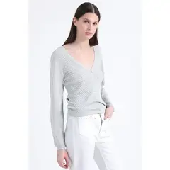 LIOLA - Cardigan Tejido Lurex Mix, Celeste