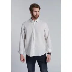 FEROUCH - Camisa Listada Sport F Beige