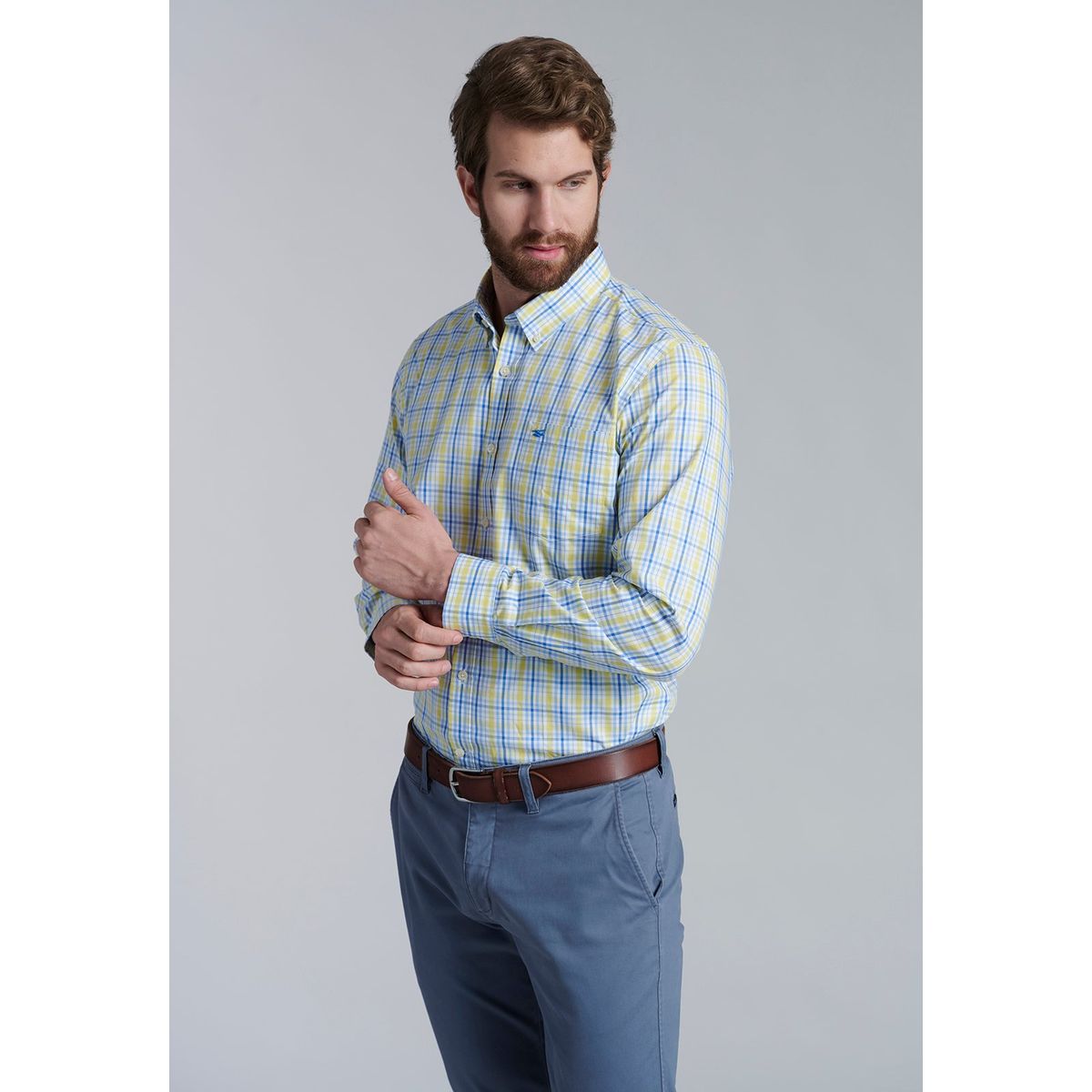 FEROUCH - Camisa Check Bristol Sc Amarillo Ferouch