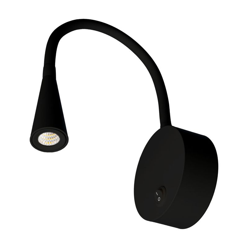 LED STUDIO - APLIQUÉ MURO VONDERK WALLER LECTURA DIRIGIBLE 3W LUZ CÁLIDA 220V NEGRO