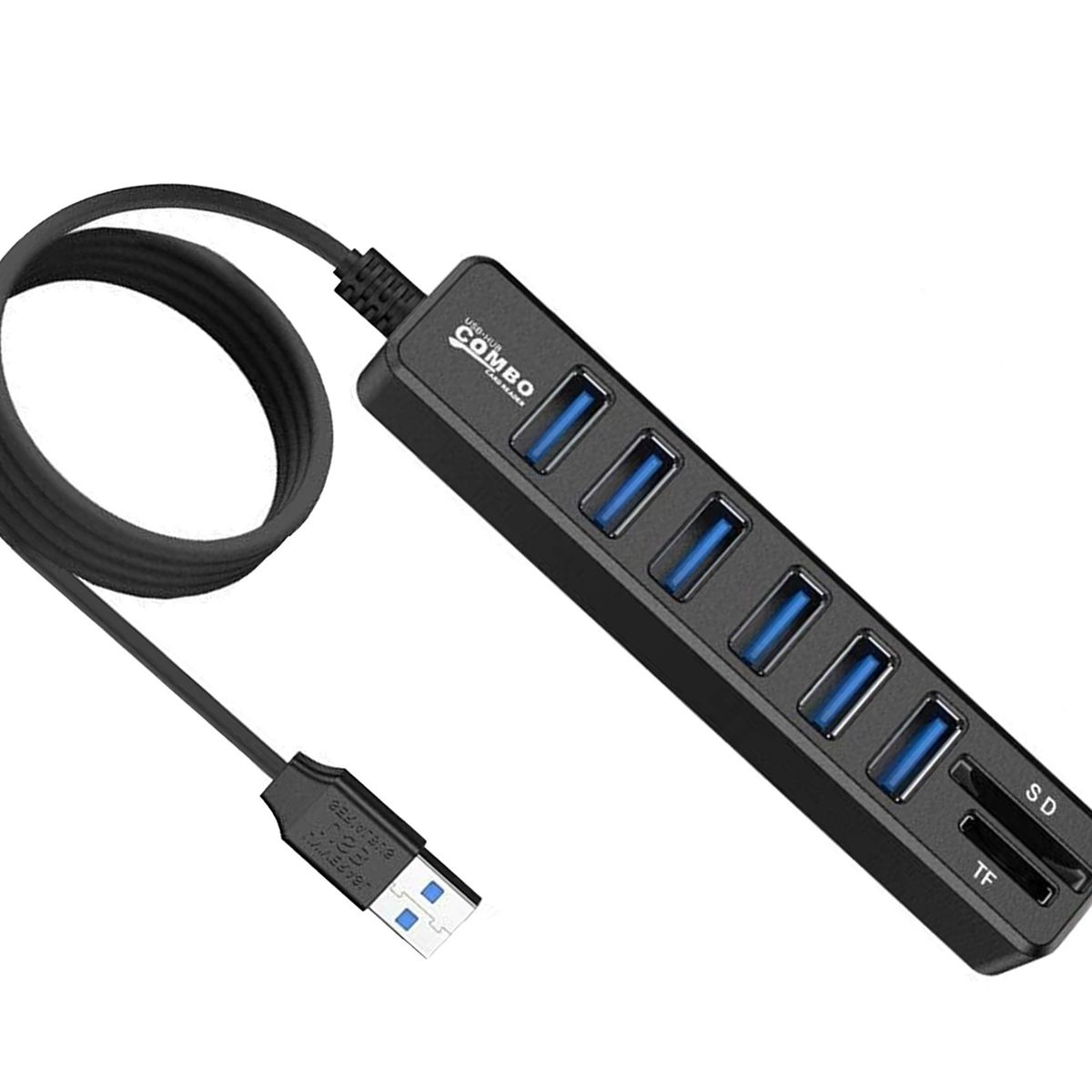 GENERICO - Hub 6 Puertos Multi Usb 3.0 Adaptador Con Lector Tarjeta Sd