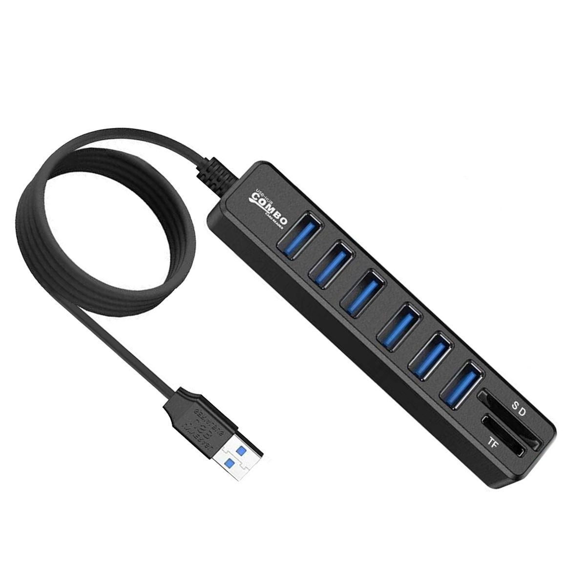 GENERICO - Hub 6 Puertos Multi Usb 3.0 Adaptador Con Lector Tarjeta Sd