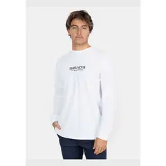MAUI AND SONS - Polera ML Tiki Tribe Hombre Blanco