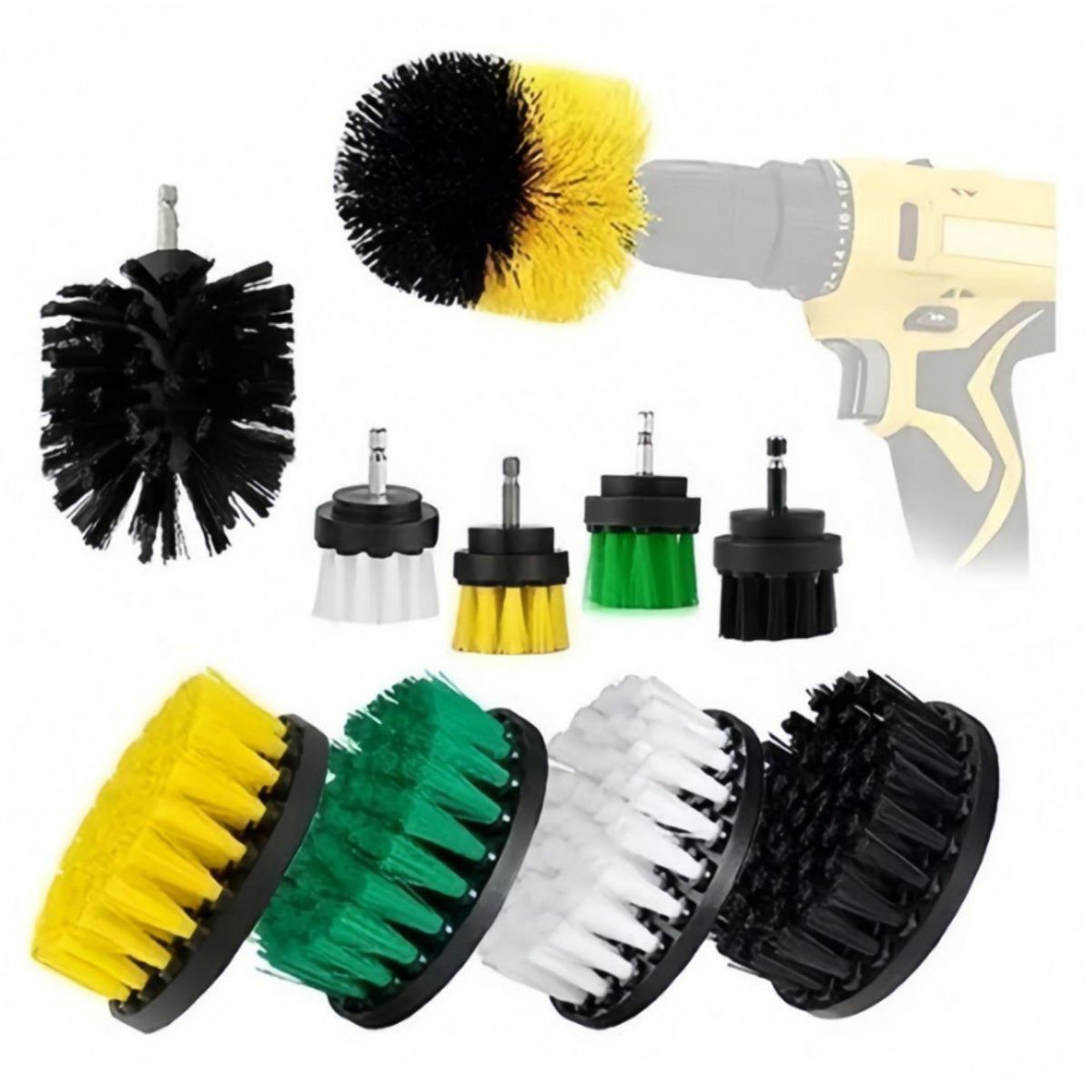 GENERICO - Cepillos De Limpieza Para Taladro Set X10 Auto Hogar Tapiz