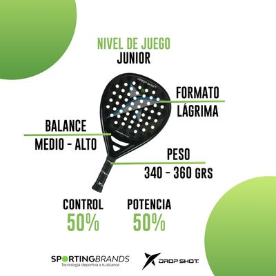 Imagen 2 del producto Pala Pádel Conqueror 10 JR Sin funda- Lágrima